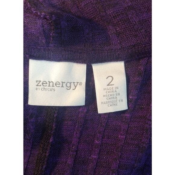Chico's Zenergy 2-Piece Duster Cardigan & Tank Set, Purple, Sz 2 (12) - Picture 6 of 8